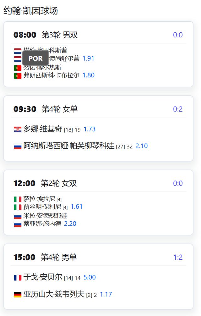 单八强争夺战开打郭涵煜冲击女双八强凯发平